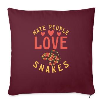 Snake Gift Snake Lover - Sofa pillowcase 17,3'' x 17,3'' (45 x 45 cm) - burgundy - Front