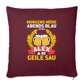 Alex - Sofakissenbezug 45 x 45 cm - Burgunderrot - Vorne