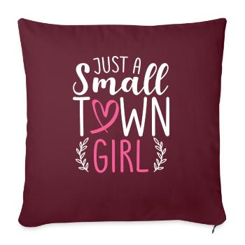 Juste une petite ville Girl Village Little City Life - Housse de coussin décorative 45 x 45 cm - bordeaux - Devant