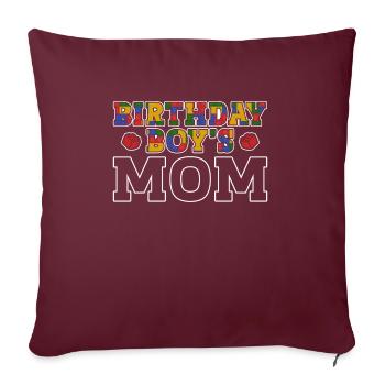 Mère d’un garçon d’anniversaire Blocs de construction - Housse de coussin décorative 45 x 45 cm - bordeaux - Devant