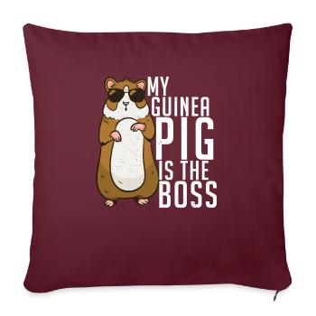 Cadeau de cochon d’Inde mignon - Housse de coussin décorative 45 x 45 cm - bordeaux - Devant