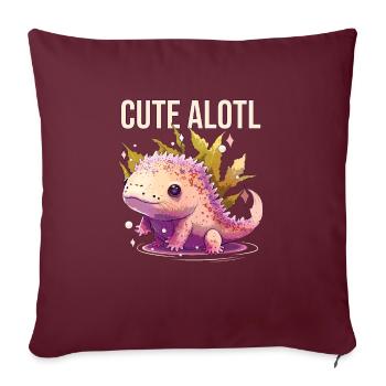 Mignon Alotl Axolotl Lover Amphibian Mexican Walking - Housse de coussin décorative 45 x 45 cm - bordeaux - Devant