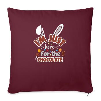 Frohe Ostern Kaninchen Lustiger Ostertag - Sofakissenbezug 45 x 45 cm - Burgunderrot - Vorne