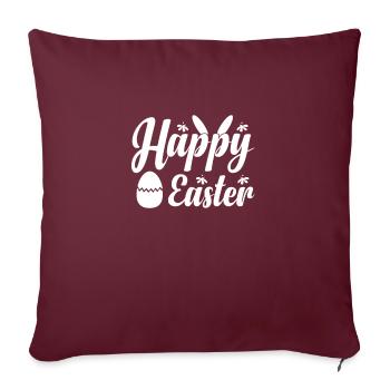 Frohe Ostern Kaninchen Lustiger Ostertag - Sofakissenbezug 45 x 45 cm - Burgunderrot - Vorne