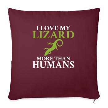 Lizard Lover Lizard Gift Lizard Owner - Sofa pillowcase 17,3'' x 17,3'' (45 x 45 cm) - burgundy - Front