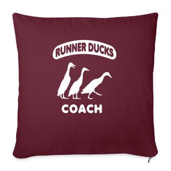 Canard courant Canard indien Canard de canard - Housse de coussin décorative 45 x 45 cm - bordeaux - Devant