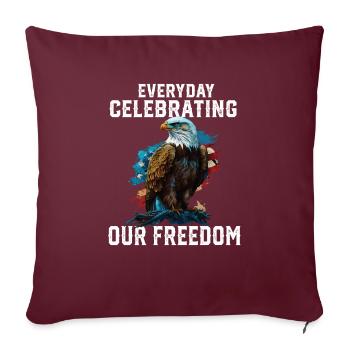 Chaque jour célébrer notre liberté Chauve américain - Housse de coussin décorative 45 x 45 cm - bordeaux - Devant