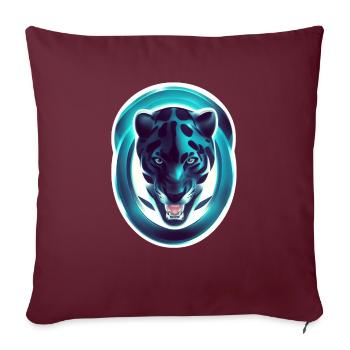 panthère - felin - nature sauvage - Housse de coussin décorative 45 x 45 cm - bordeaux - Devant