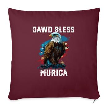 Gawd Bless Murica American Bald Eagle Funny - Sofakissenbezug 45 x 45 cm - Burgunderrot - Vorne