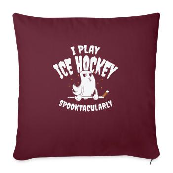 Eishockey Sport Halloween Saison Geisterspieler - Sofakissenbezug 45 x 45 cm - Burgunderrot - Vorne