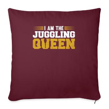 Je suis la reine jongleuse - Housse de coussin décorative 45 x 45 cm - bordeaux - Devant