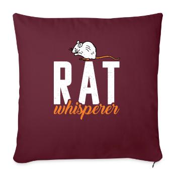 Rattenbesitzer Geschenk Ratten Liebhaber - Sofakissenbezug 45 x 45 cm - Burgunderrot - Vorne