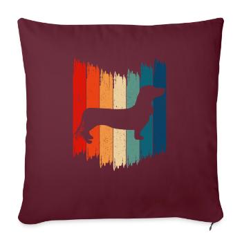 Teckel Rétro Vintage Teckel - Housse de coussin décorative 45 x 45 cm - bordeaux - Devant