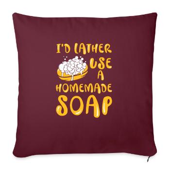 Savonnier Savon Fabriqué maison Chaudière à savon - Housse de coussin décorative 45 x 45 cm - bordeaux - Devant