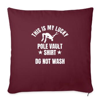C’est ma chemise de saut à la perche porte-bonheur - Housse de coussin décorative 45 x 45 cm - bordeaux - Devant