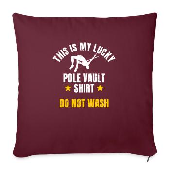 C’est ma chemise de saut à la perche porte-bonheur - Housse de coussin décorative 45 x 45 cm - bordeaux - Devant