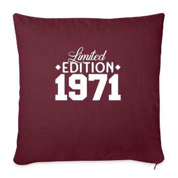 Vintage 1971 Retro Bitrthday Edition Limitée - Housse de coussin décorative 45 x 45 cm - bordeaux - Devant