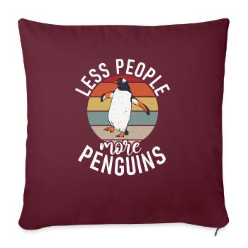 Penguin Lover Penguin Gifts - Sofa pillowcase 17,3'' x 17,3'' (45 x 45 cm) - burgundy - Front