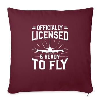 Offiziell lizenziert & Ready To Fly Aviation - Sofakissenbezug 45 x 45 cm - Burgunderrot - Vorne