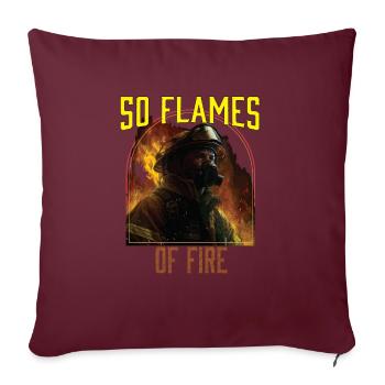 50 flammes de feu pompier pompier pompier - Housse de coussin décorative 45 x 45 cm - bordeaux - Devant