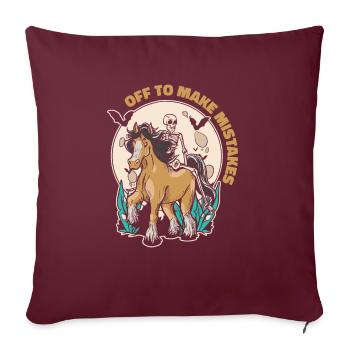 Skelett Reitpferd Fehler Reiten - Sofakissenbezug 45 x 45 cm - Burgunderrot - Vorne