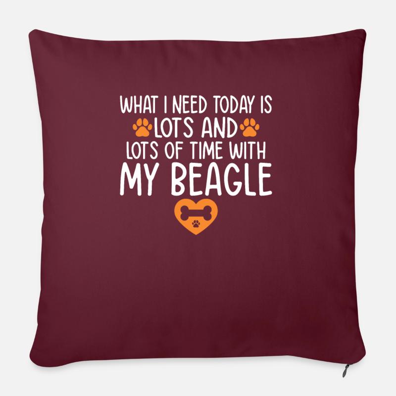 Beagle Gift Beagle Owner - Sofa pillowcase 17,3'' x 17,3'' (45 x 45 cm) - burgundy