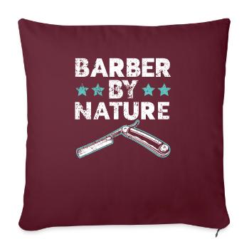Barber By Nature Haarschnitt Barbershop Friseur - Sofakissenbezug 45 x 45 cm - Burgunderrot - Vorne
