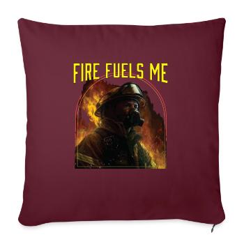 Le feu me nourrit Pompiers Pompiers pompiers - Housse de coussin décorative 45 x 45 cm - bordeaux - Devant