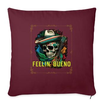 Feelin Bueno Mexican Life Mexique Pride Country - Housse de coussin décorative 45 x 45 cm - bordeaux - Devant