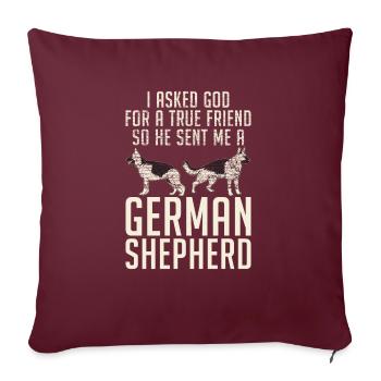 German Shepherd Gifts - Sofa pillowcase 17,3'' x 17,3'' (45 x 45 cm) - burgundy - Front