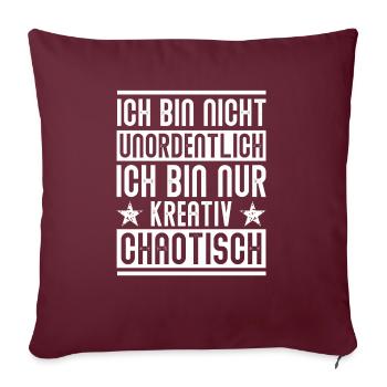Kreativ Chaotisch - Design - Sofakissenbezug 45 x 45 cm - Burgunderrot - Vorne