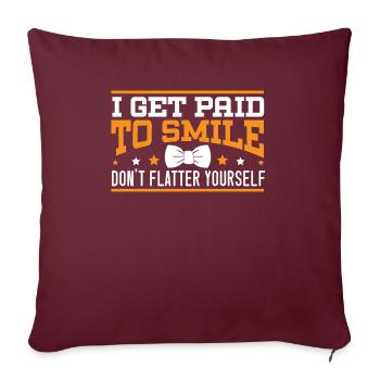 Serveur Serveuse Barman Mixologue Barman Bartending - Housse de coussin décorative 45 x 45 cm - bordeaux - Devant