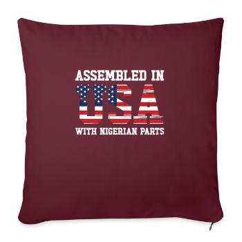 Né Nigérian Nigéria États-Unis - Housse de coussin décorative 45 x 45 cm - bordeaux - Devant