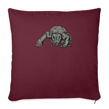 Dragon de Komodo I Motif de dragon de Komodo pour reptiles - Housse de coussin décorative 45 x 45 cm - bordeaux - Devant