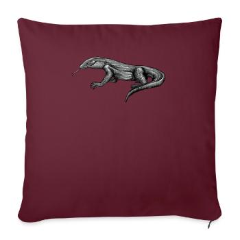 Dragon de Komodo I Motif de dragon de Komodo pour reptiles - Housse de coussin décorative 45 x 45 cm - bordeaux - Devant