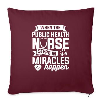 Quand l’infirmière de la santé publique fait des miracles - Housse de coussin décorative 45 x 45 cm - bordeaux - Devant