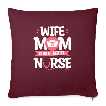 Épouse Maman Infirmière en santé publique Infirmières IA - Housse de coussin décorative 45 x 45 cm - bordeaux - Devant