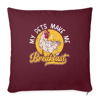 Éleveur de poulet Chuchoteur de poulet Animal de ferme - Housse de coussin décorative 45 x 45 cm - bordeaux - Devant