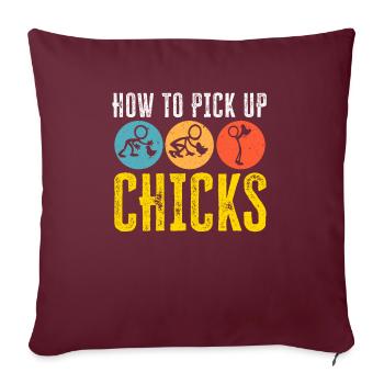 Éleveur de poulet Chuchoteur de poulet Animal de ferme - Housse de coussin décorative 45 x 45 cm - bordeaux - Devant
