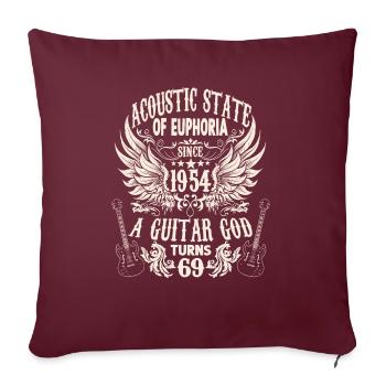 Guitaristes Anniversaire Dicton Né 1954 69 - Housse de coussin décorative 45 x 45 cm - bordeaux - Devant