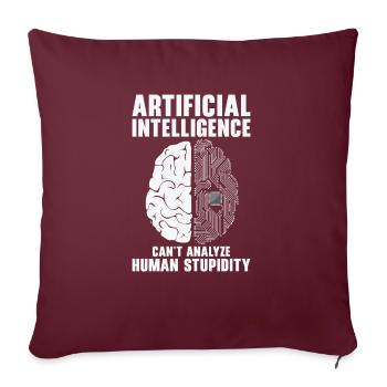 Programmeur d’intelligence artificielle Cerveau - Housse de coussin décorative 45 x 45 cm - bordeaux - Devant