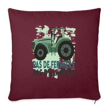 Pas de fermiers Pas d'aliments - Housse de coussin décorative 45 x 45 cm - bordeaux - Devant