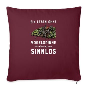 Vogelspinne I Tarantula Terrarium Motiv für - Sofakissenbezug 45 x 45 cm - Burgunderrot - Vorne
