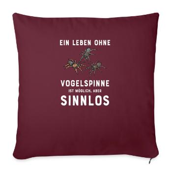 Vogelspinne I Tarantula Terrarium Motiv für - Sofakissenbezug 45 x 45 cm - Burgunderrot - Vorne
