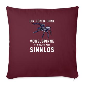Vogelspinne I Tarantula Terrarium Motiv für - Sofakissenbezug 45 x 45 cm - Burgunderrot - Vorne