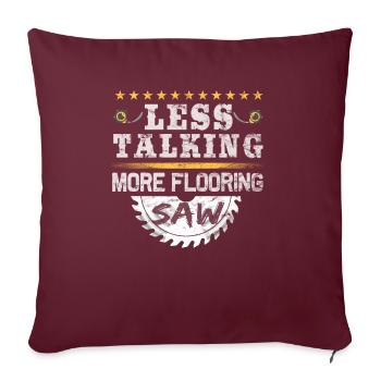 Poseur de tapis de construction de revêtement de sol - Housse de coussin décorative 45 x 45 cm - bordeaux - Devant