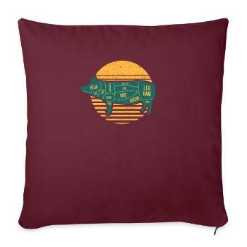 Morceaux de viande de porc effiloché Chef BBQ Grilling Chef - Housse de coussin décorative 45 x 45 cm - bordeaux - Devant