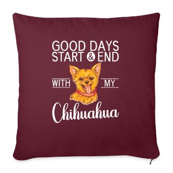 Chihuahua Cadeaux Chihuahua Propriétaire - Housse de coussin décorative 45 x 45 cm - bordeaux - Devant