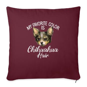 Chihuahua Cadeaux Chihuahua Propriétaire - Housse de coussin décorative 45 x 45 cm - bordeaux - Devant