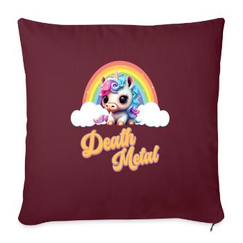 Drôle de licorne avec arc-en-ciel et dicton - Housse de coussin décorative 45 x 45 cm - bordeaux - Devant